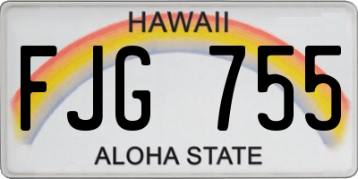 HI license plate FJG755