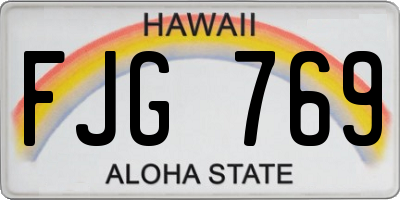 HI license plate FJG769