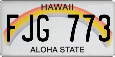 HI license plate FJG773