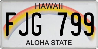 HI license plate FJG799