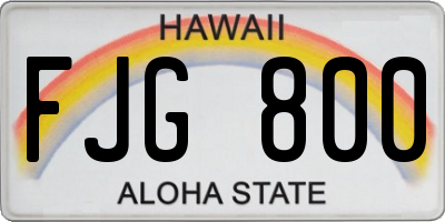 HI license plate FJG800