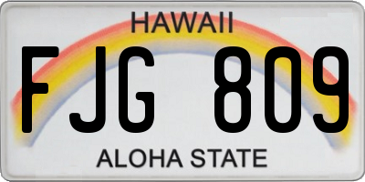 HI license plate FJG809