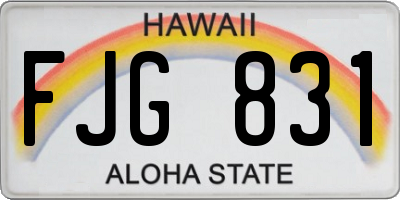 HI license plate FJG831