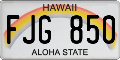 HI license plate FJG850