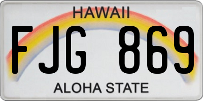 HI license plate FJG869
