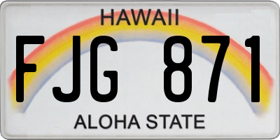 HI license plate FJG871