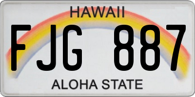 HI license plate FJG887