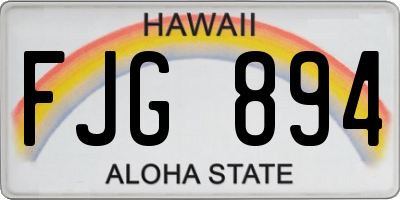 HI license plate FJG894