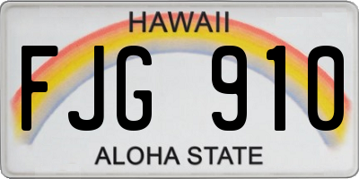 HI license plate FJG910