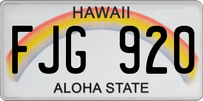 HI license plate FJG920