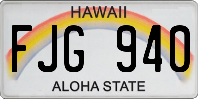 HI license plate FJG940