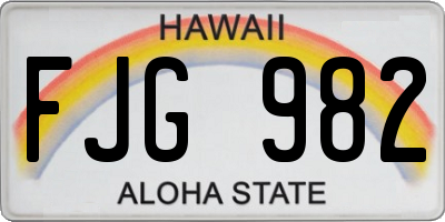 HI license plate FJG982