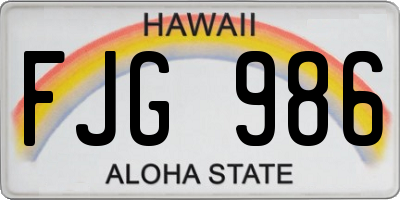 HI license plate FJG986