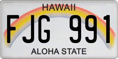 HI license plate FJG991