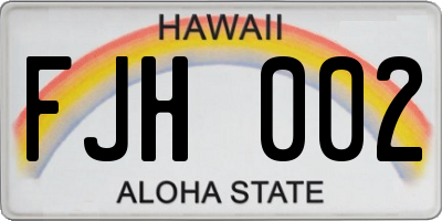 HI license plate FJH002
