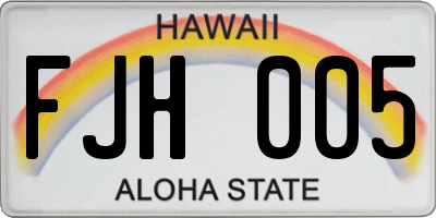 HI license plate FJH005