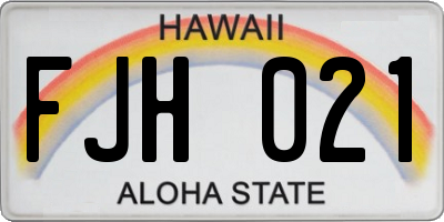 HI license plate FJH021
