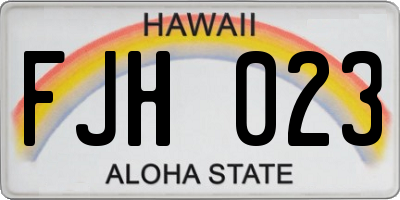 HI license plate FJH023