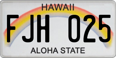 HI license plate FJH025