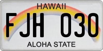 HI license plate FJH030