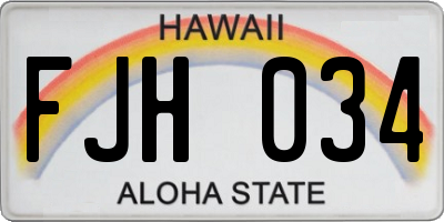 HI license plate FJH034