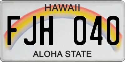 HI license plate FJH040