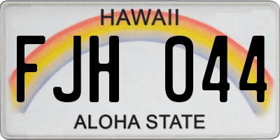 HI license plate FJH044