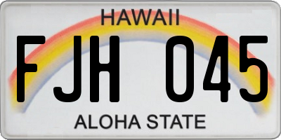 HI license plate FJH045