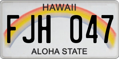 HI license plate FJH047
