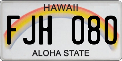 HI license plate FJH080