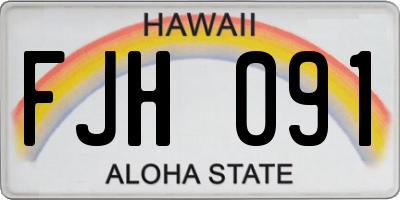 HI license plate FJH091