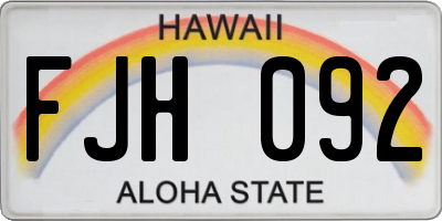 HI license plate FJH092