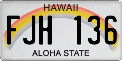 HI license plate FJH136