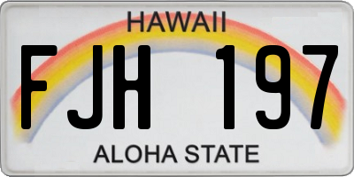 HI license plate FJH197