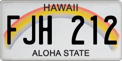 HI license plate FJH212
