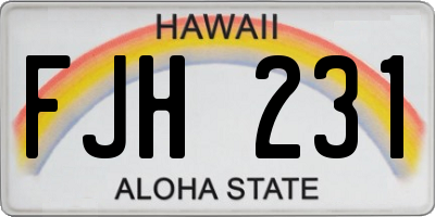 HI license plate FJH231