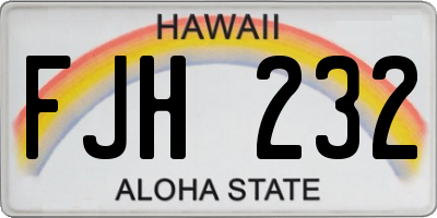 HI license plate FJH232