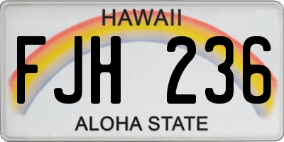 HI license plate FJH236