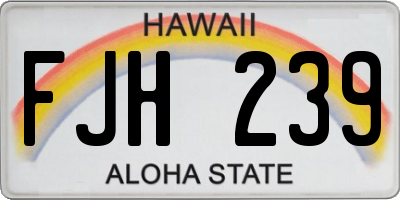 HI license plate FJH239