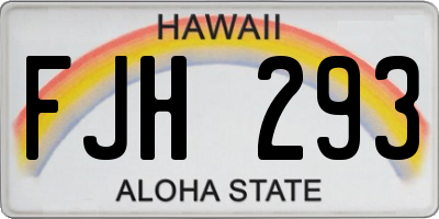 HI license plate FJH293