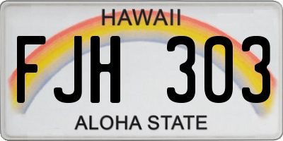 HI license plate FJH303