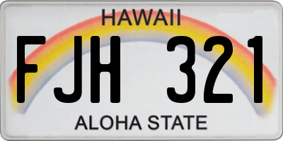 HI license plate FJH321