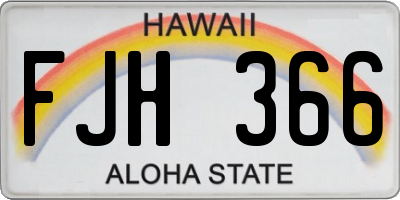HI license plate FJH366