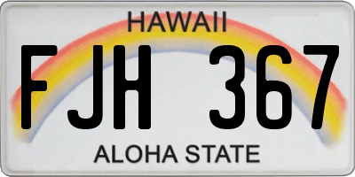 HI license plate FJH367