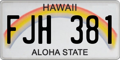 HI license plate FJH381