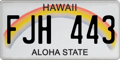 HI license plate FJH443