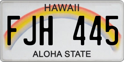HI license plate FJH445