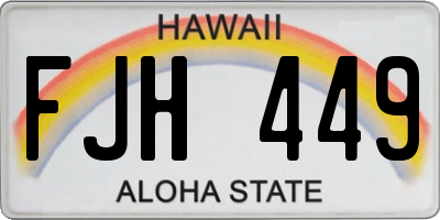 HI license plate FJH449