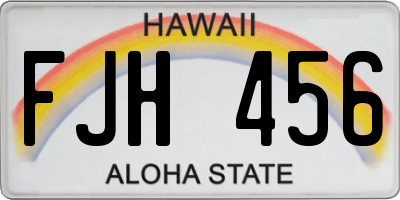HI license plate FJH456