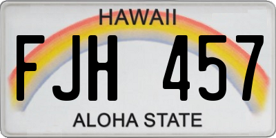 HI license plate FJH457